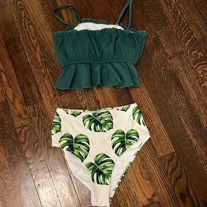 Two piece bathing suit, very stylish, size small